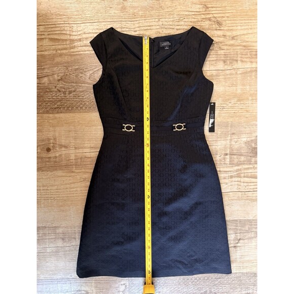Tahari ASL Dress Black Sleeveless Textured Lined Size 8 NWT - Picture 3 of 5